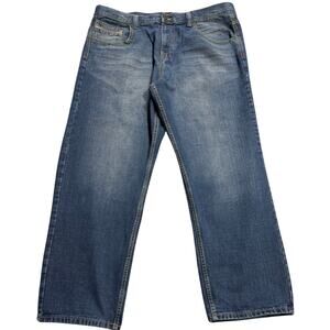 Y2K VTG Royal Blue Jeans Patterned Relaxed 800 Wide Leg Baggy Mens 44 x 32 Blue